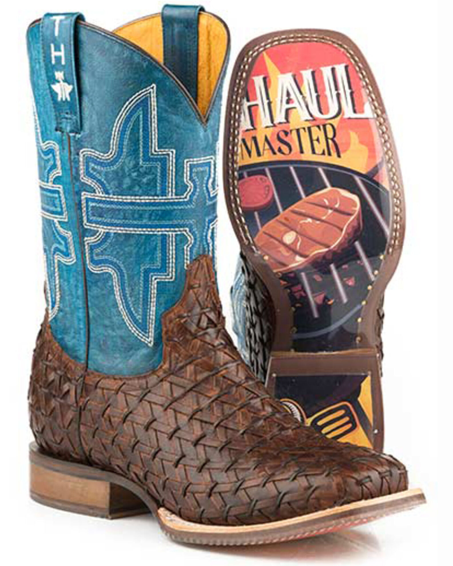 Tin Haul Men s Grill Master Western Boots Broad Square Toe