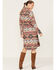 Shyanne Women's Southwestern Print Duster Shacket, Wine, hi-res