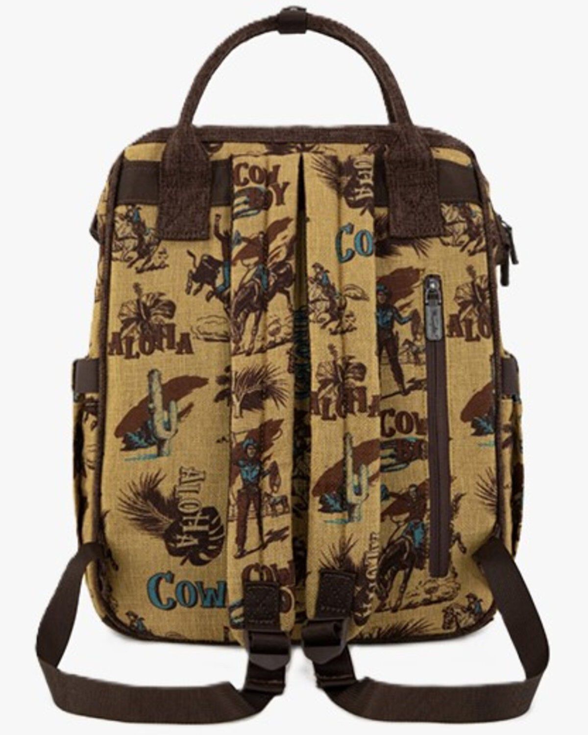 Image #3 - Wrangler Vintage Retro Cowboy Cool Print Backpack, Yellow, hi-res