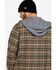 Image #5 - Hawx Men's Olive Mission Plaid Hooded Long Sleeve Work Shirt Jacket, , hi-res
