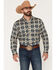 Image #1 - RANK 45&reg; Men's Mohave Southwestern Print Long Sleeve Button-Down Stretch Western Shirt, Navy, hi-res