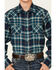 Image #3 - Ariat Boys' Hastings Retro Plaid Long Sleeve Snap Western Shirt , Teal, hi-res