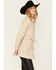 Mauritius Leather Women's Tie Front Prague Leather Shacket, Cream, hi-res