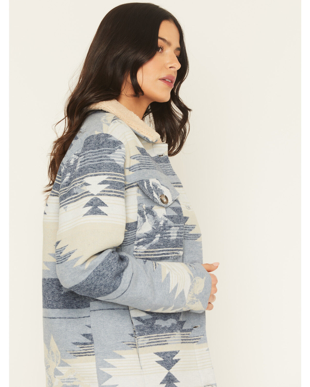 Image #2 - Idyllwind Women's Bluerose Southwestern Floral Print Shera Lined Jacket, Light Blue, hi-res
