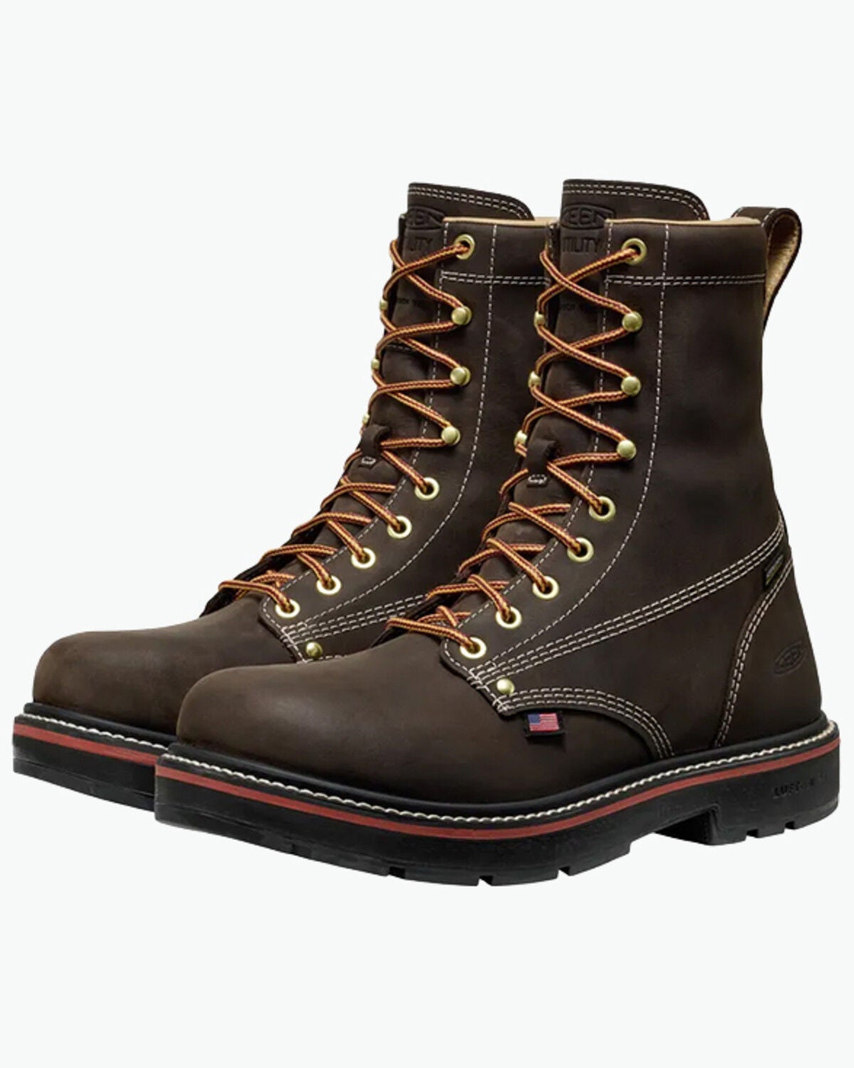 Image #3 - Keen Men's Liberty 8" Waterproof Work Boots - Carbon Toe, Brown, hi-res