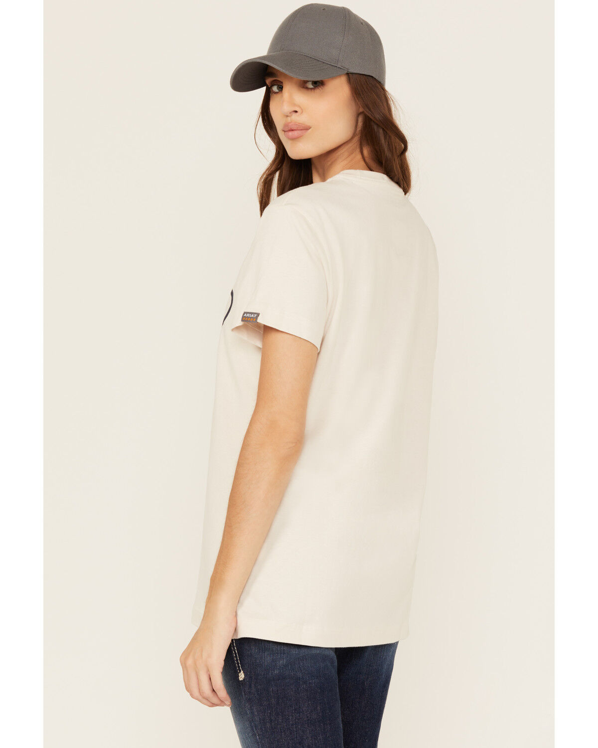 Image #4 - Ariat Women's Rebar Logo Short Sleeve Graphic Work Tee, Grey, hi-res