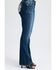 Image #3 - Miss Me Women's Dark Wash Mid Rise Fleur de Lis 32" Bootcut Stretch Denim Jeans, Dark Wash, hi-res