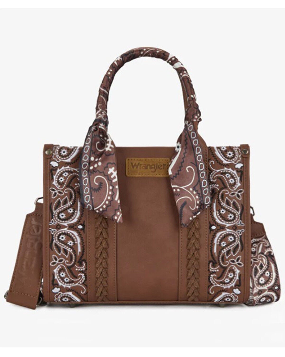 Wrangler Women's Bandana Paisley Print Crossbody Bag, Brown, hi-res