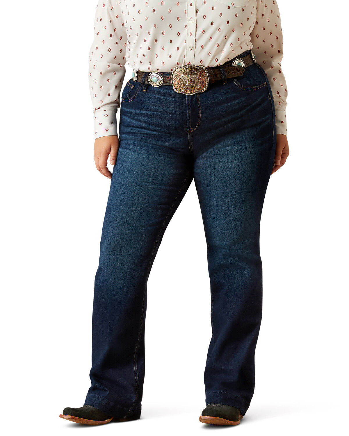 Product Name:  Ariat Women's Julianna Dark Wash Perfect Rise Trouser Stretch Denim Jeans - Plus