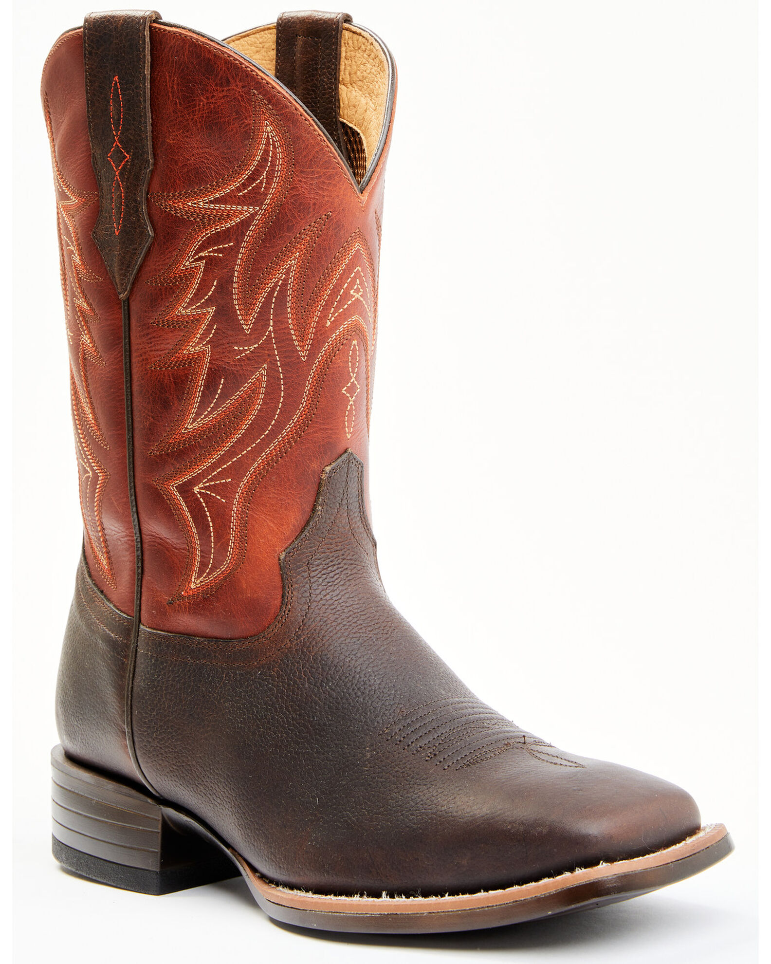 Mens orange cowboy boots outlet