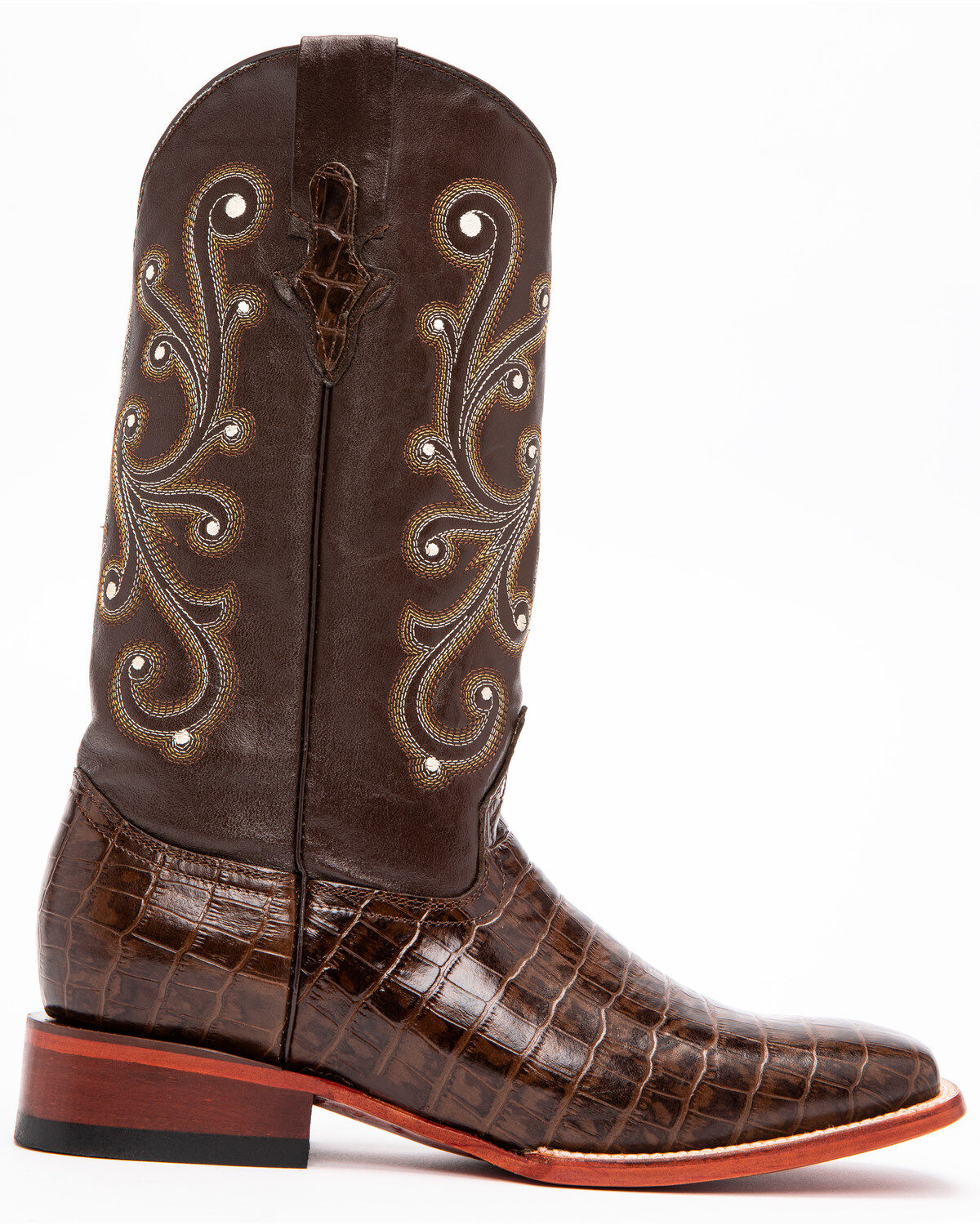 Image #2 - Ferrini Men's Alligator Belly Print Western Boots, , hi-res