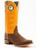 Image #1 - Justin Men's Billet Cowhide Leather Western Boots - Square Toe, Orange, hi-res