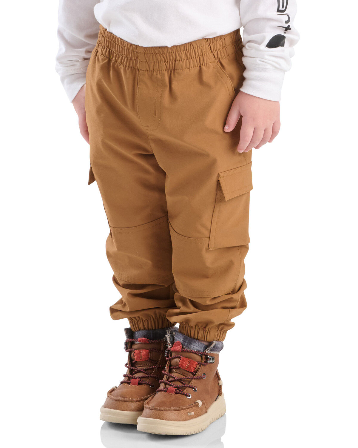 Image #2 - Carhartt Toddler Boys' Rugged Flex® Cargo Joggers, Brown, hi-res