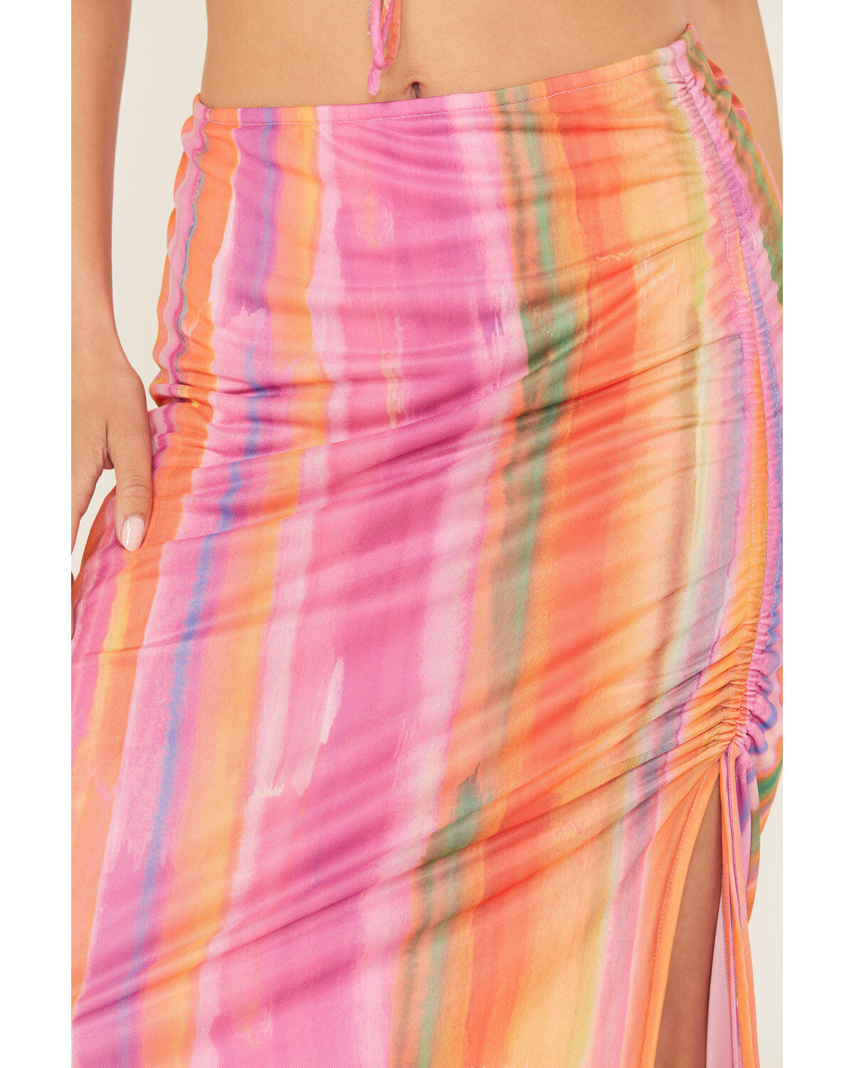 Image #2 - Show Me Your Mumu Women's Dazy Mesh Striped Midi Skirt, Pink, hi-res