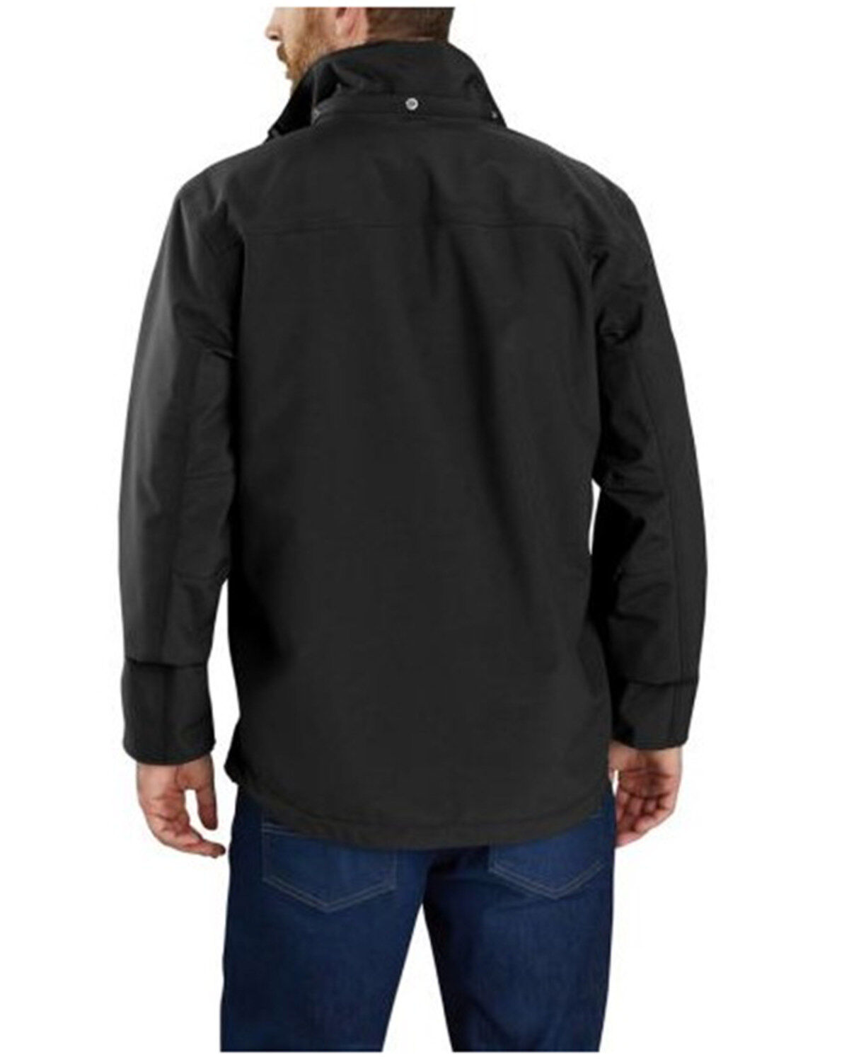 Image #2 - Carhartt Men's Shoreline Storn Defender Loose Heavyweight Zip-Front Work Jacket - Tall, Black, hi-res
