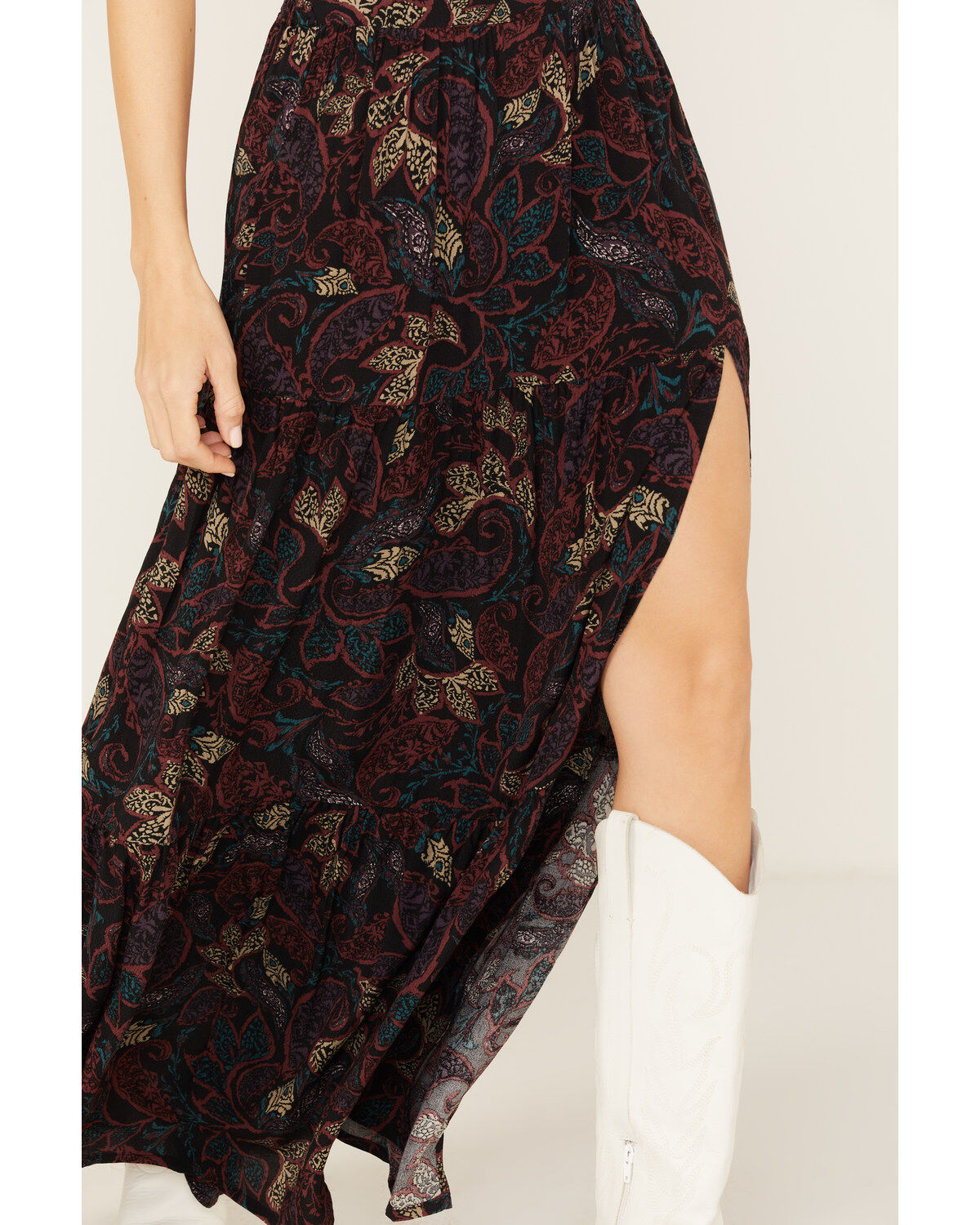 Image #2 - Shyanne Women's Paisley Print Slit Maxi Skirt, , hi-res