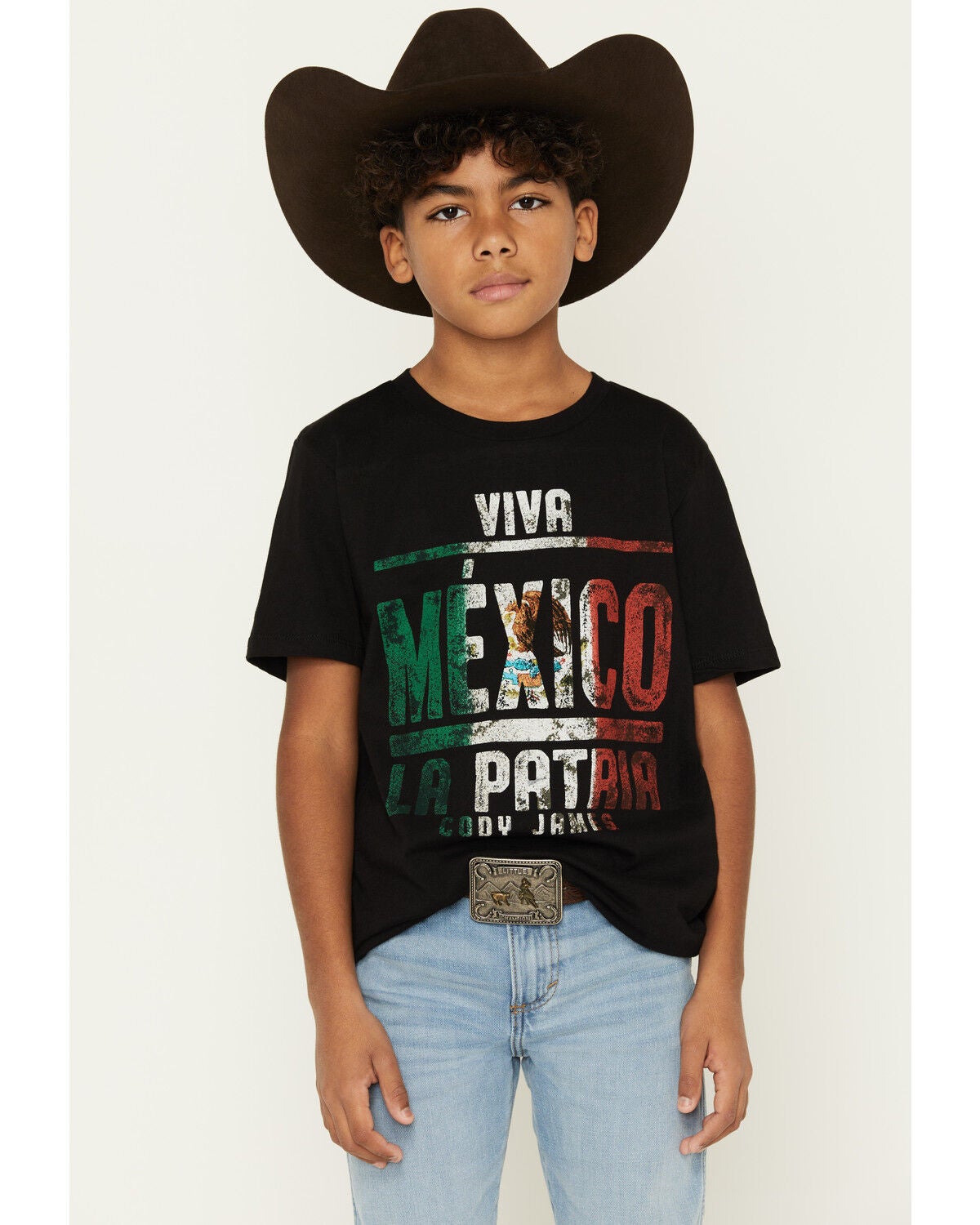 Cody James Boys' Viva Mexico Short Sleeve Graphic T-Shirt, Black, hi-res