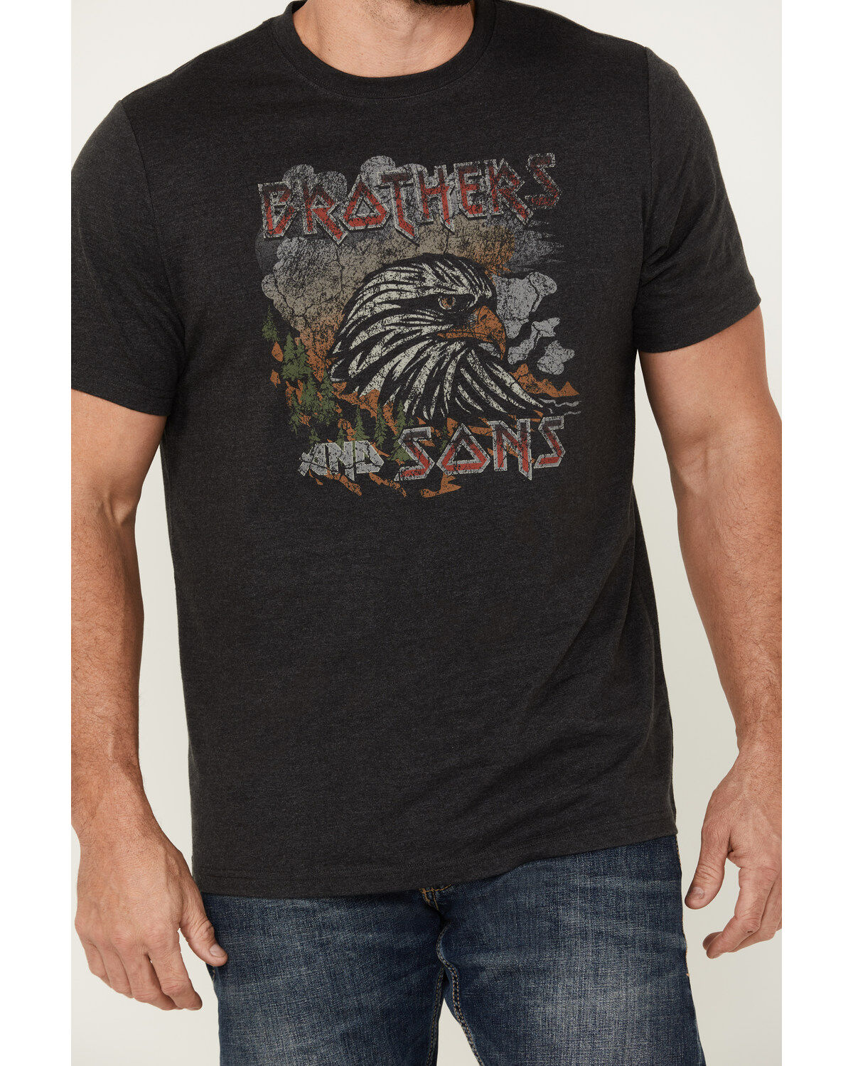 Image #3 - Brothers and Sons Men's Outlook Eagle Short Sleeve Graphic T-Shirt, Black, hi-res