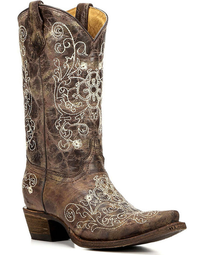 Corral Youth Embroidered Snip Toe Western Boots | Boot Barn