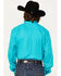 RANK 45 Men's Solid Long Sleeve Button Down Snap Shirt, Teal, hi-res