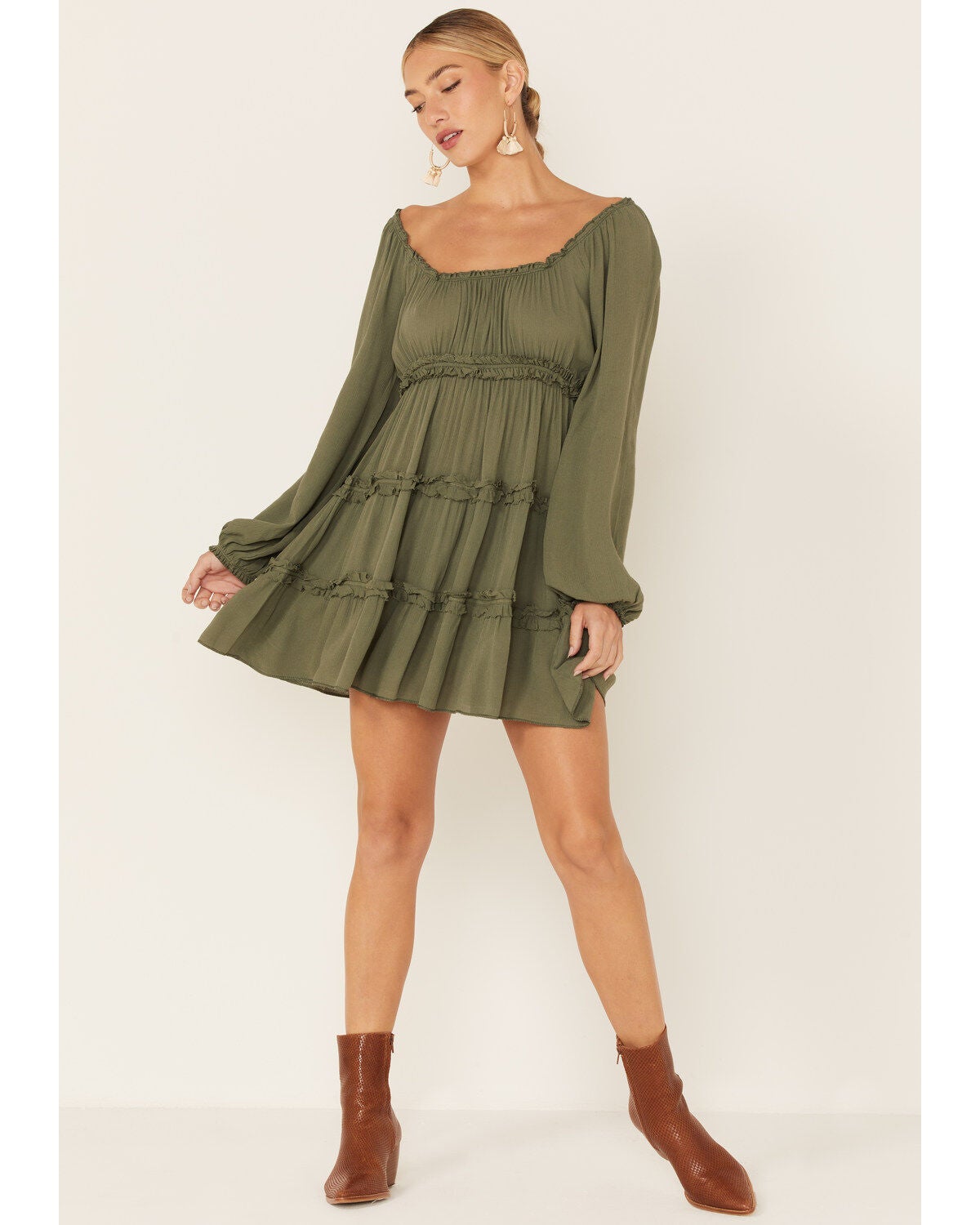 peasant mini dress