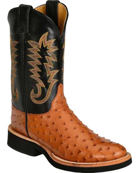 Image #1 - Justin Full Quill Ostrich Cowboy Boots - Round Toe, , hi-res