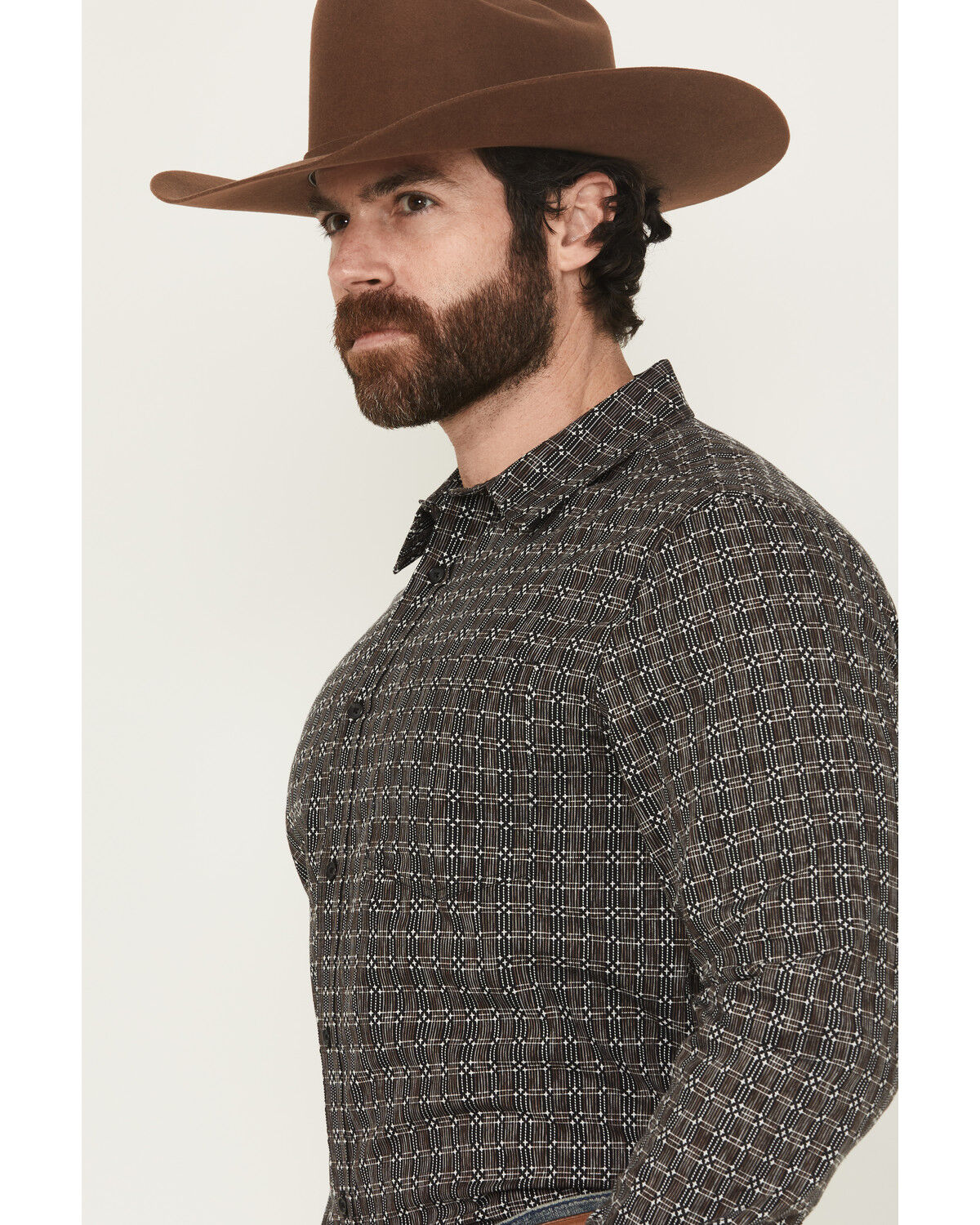 Product Name:  Gibson Trading Co Men's Bug Out Plaid Print Long Sleeve Button-Down Stretch Western Shirt - Tall