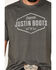 Justin Men's Hexagon Logo Graphic T-Shirt, Heather Grey, hi-res