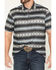 Image #3 - Cowboy Hardware Men's Southwestern Striped Print Short Sleeve Snap Polo, Black, hi-res