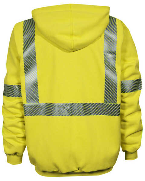 Image #2 - National Safety Apparel Men's 2X-3X FR Vizable Hi-Vis Zip Front Work Sweatshirt - Tall , Bright Yellow, hi-res