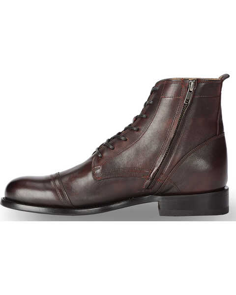 Image #3 - El Dorado Men's Handmade Black Cherry Leather Urban Lacer Boots - Round Toe, , hi-res