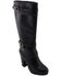 Image #1 - Milwaukee Leather Women's Platform Heel Studded Strap Boot - Round Toe, Black, hi-res