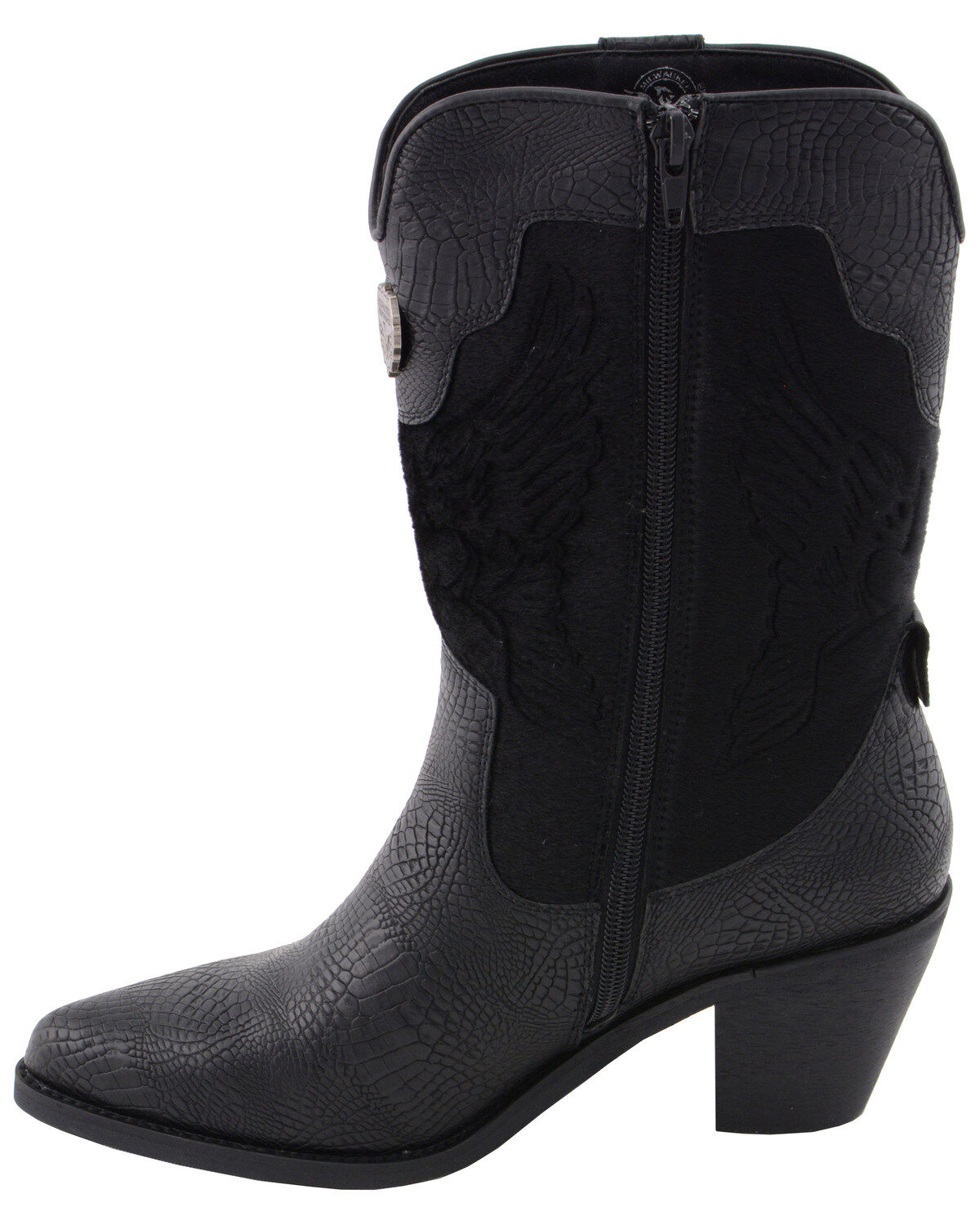 Image #4 - Milwaukee Leather Women's Snake Print Western Boots - Round Toe, Black, hi-res