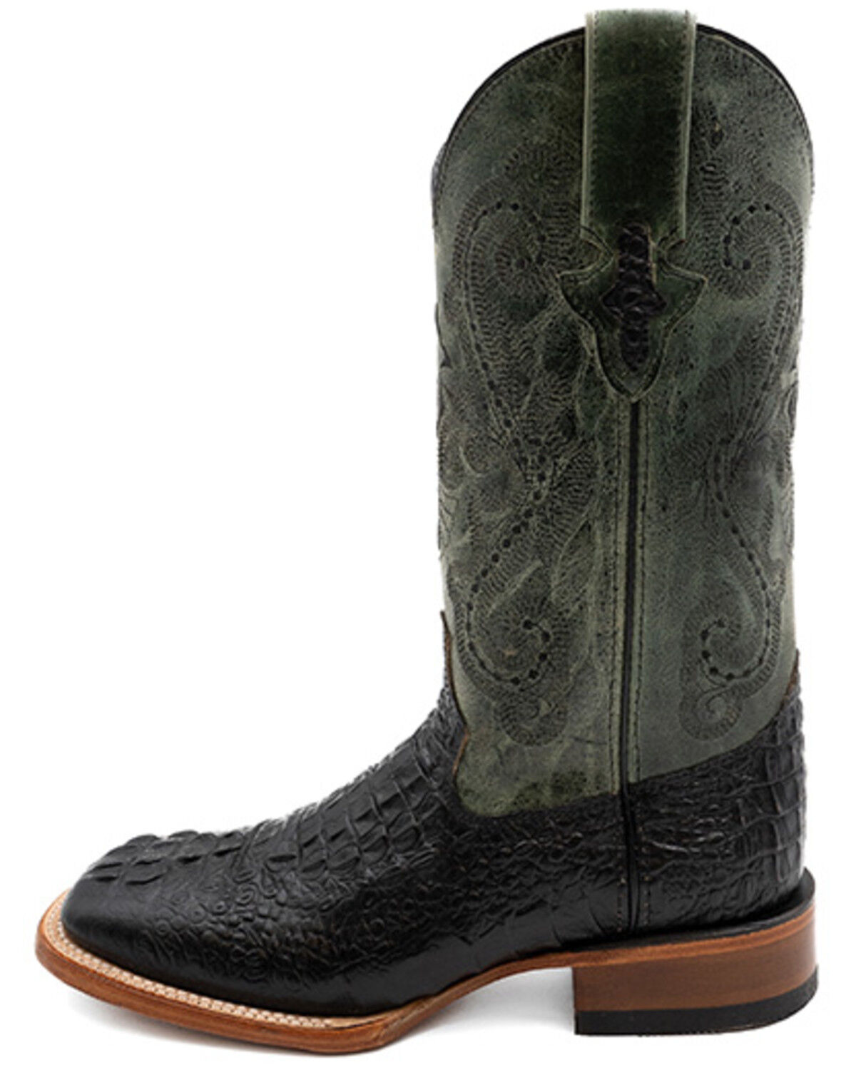 Image #3 - Ferrini Men's Caiman Crocodile Print Western Boots, Black, hi-res
