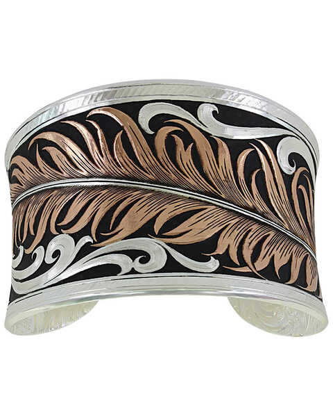 Image #1 - Montana Silversmiths Women's Hope's Feather Bracelet , Silver, hi-res