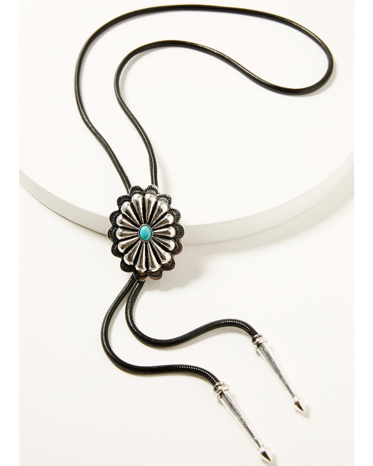 Shyanne Women's Concho Bolo Tie, Silver, hi-res