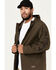 Image #2 - Ariat Men's Rebar Stretch Canvas Softshell Hooded Logo Jacket , Brown, hi-res