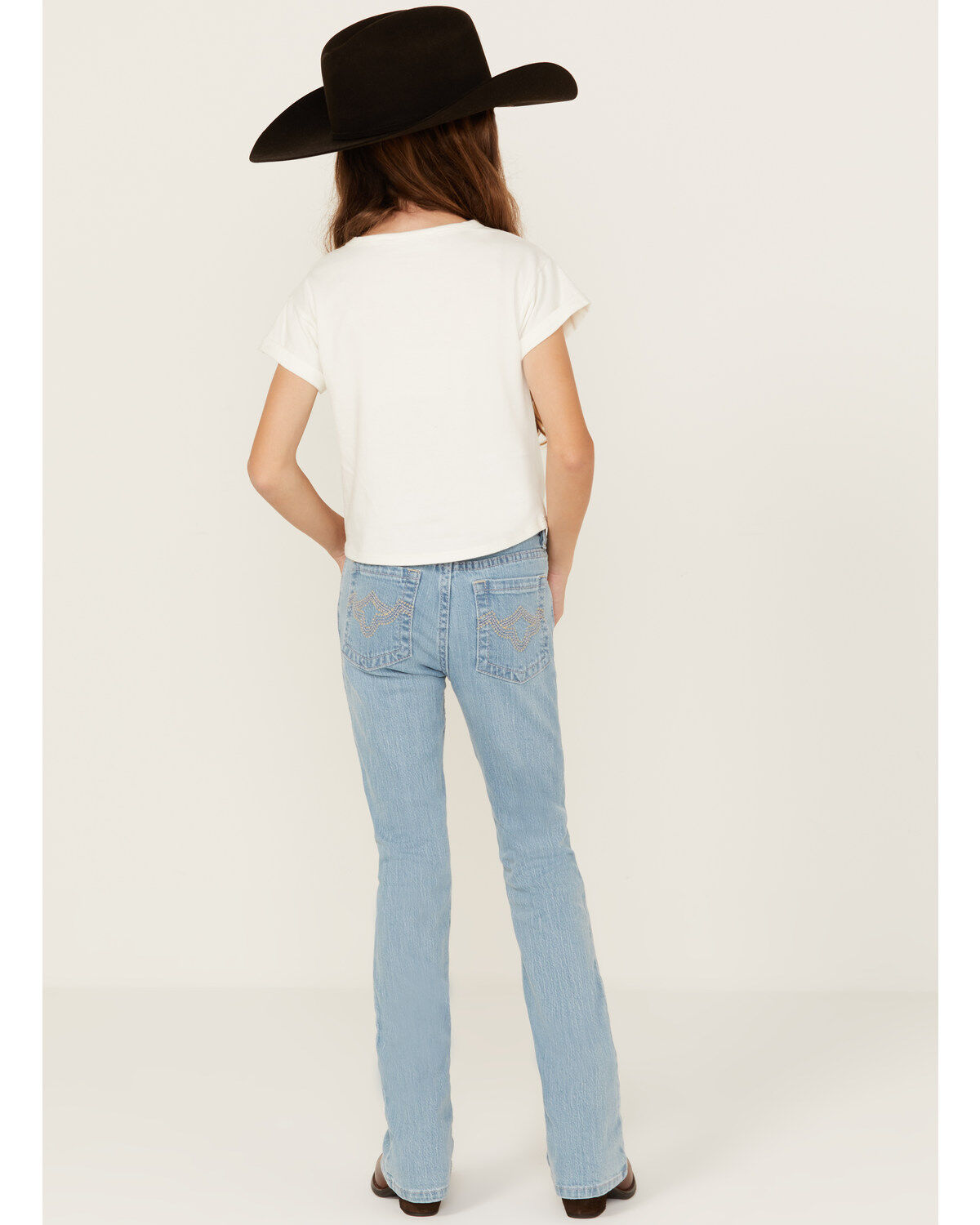 Image #3 - Shyanne Girls' Light Wash Riding Jeans, Light Wash, hi-res