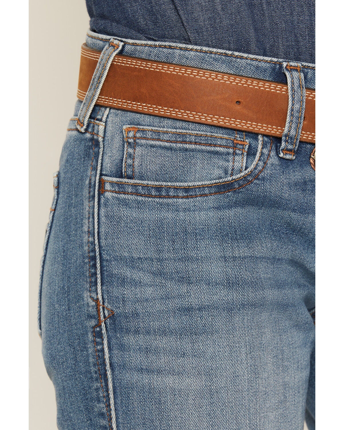Image #2 - Ariat Women's R.E.A.L. Fabiana Medium Wash Mid Rise Trouser Stretch Denim Jeans, Medium Wash, hi-res
