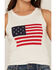 Image #3 - Sadie & Sage Women's American Flag Embroidered Sweater Tank Top, White, hi-res