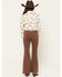 Image #3 - Shyanne Girls' Pull-On Flare Stretch Denim Jeans, Brown, hi-res