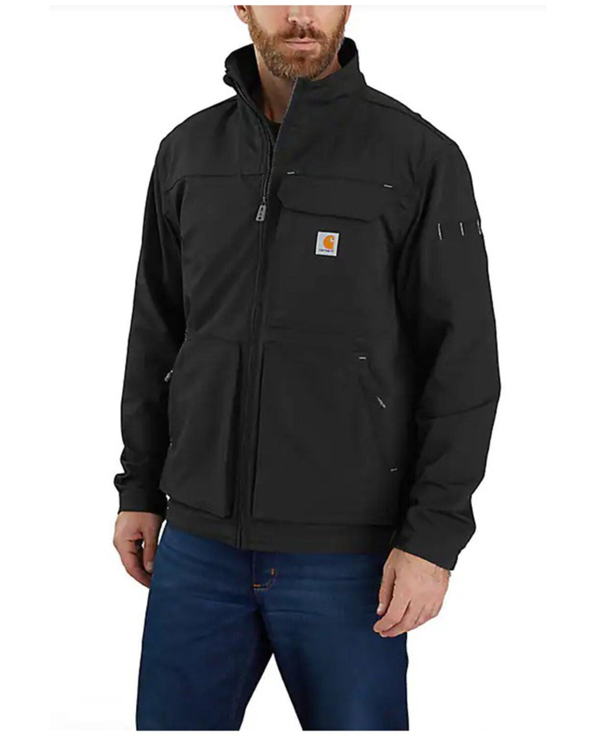 Carhartt Men's Super Dux Relaxed Fit Lightweight Zip-Front Work Jacket - Tall, Black, hi-res