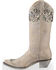 Corral Women's White Floral Overlay Embroidered Stud and Crystals Cowgirl Boots - Snip Toe, White, hi-res