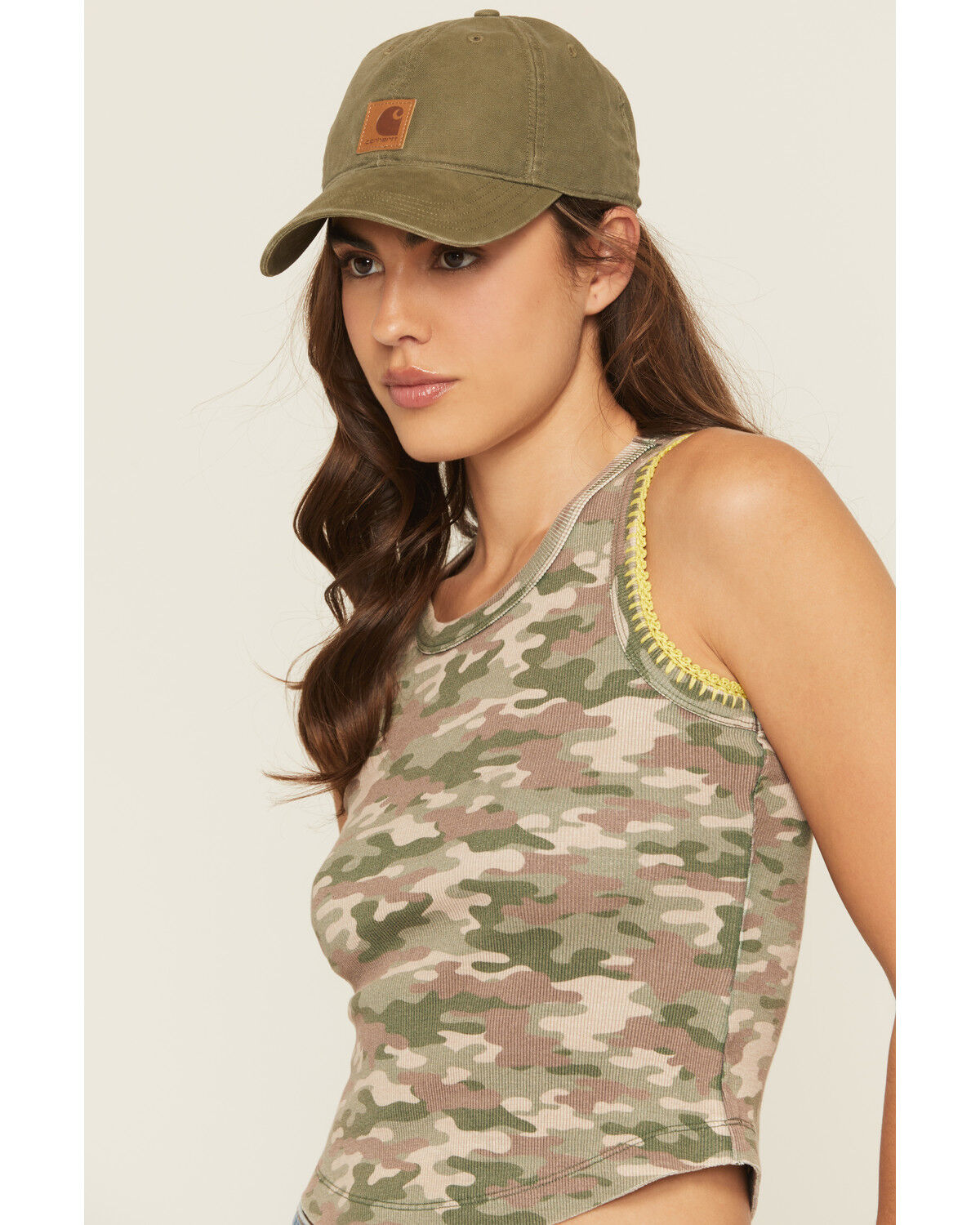 Image #2 - Cleo + Wolf Women's Camo Print Rib Knit Tank Top, Camouflage, hi-res