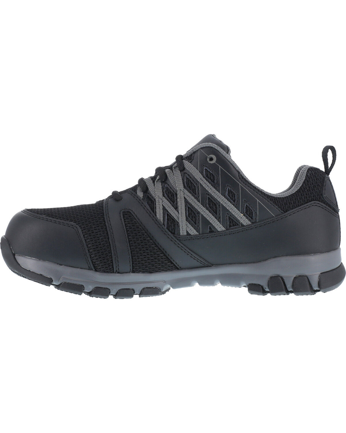 Image #4 - Reebok Men's Leather with MicroWeb Athletic Oxfords - Steel Toe, Black, hi-res