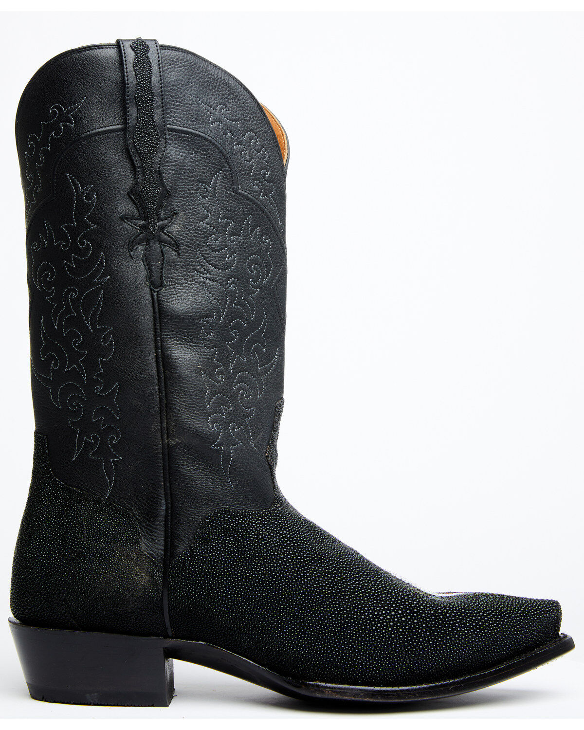 Image #2 - El Dorado Men's Exotic Stingray Skin Western Boots - Snip Toe, Black, hi-res