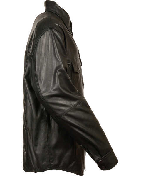 Image #2 - Milwaukee Leather Men's Black Lightweight Leather Shirt - Big & Tall, Black, hi-res