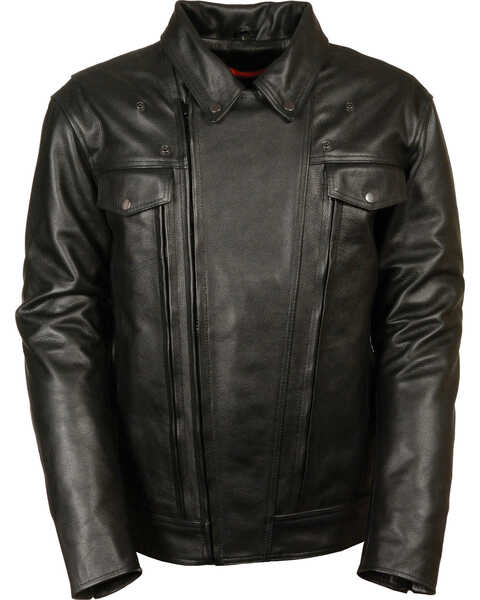 Image #2 - Milwaukee Leather Men's Utility Vented Cruiser Jacket - Tall 3X, Black, hi-res