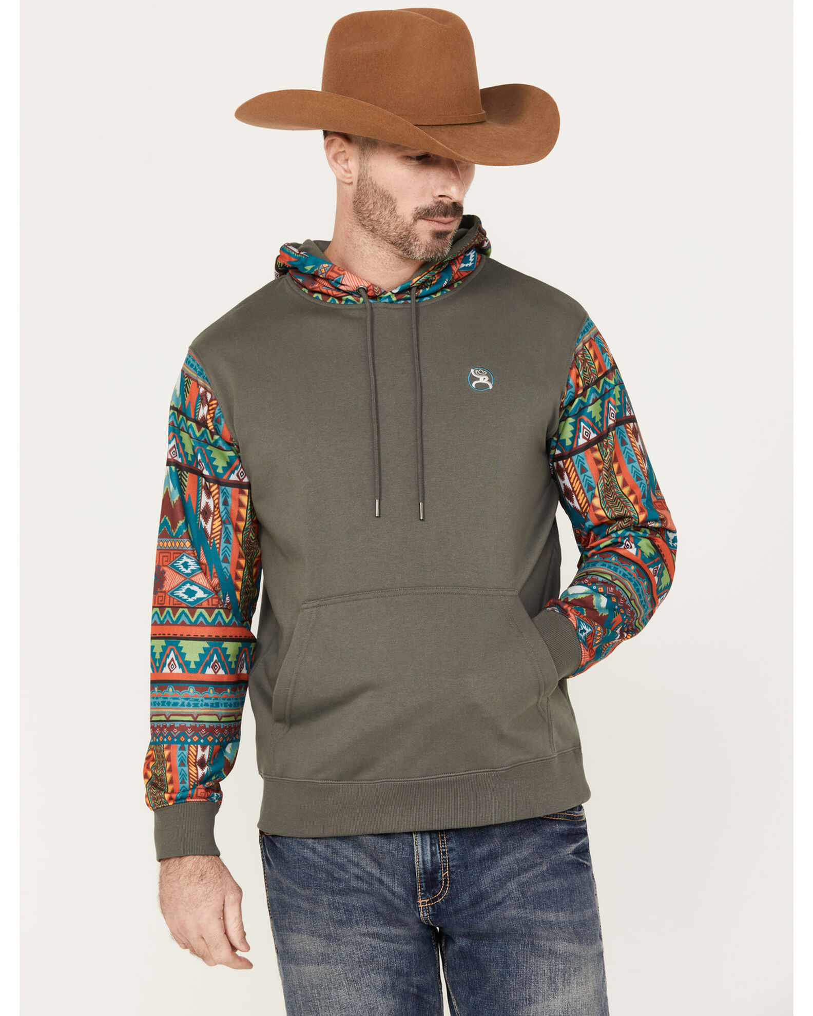 Product Name Hooey Men s Roughy Summit Multicolored Print Hooded Sweatshirt