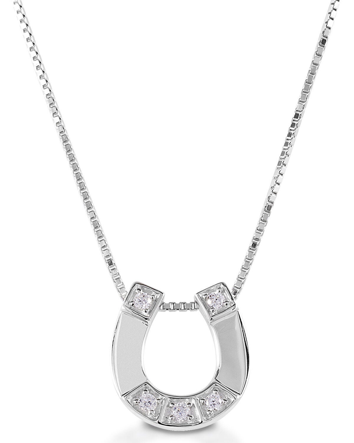 Kelly Herd Women's Small Horseshoe Pendant Necklace, Silver, hi-res